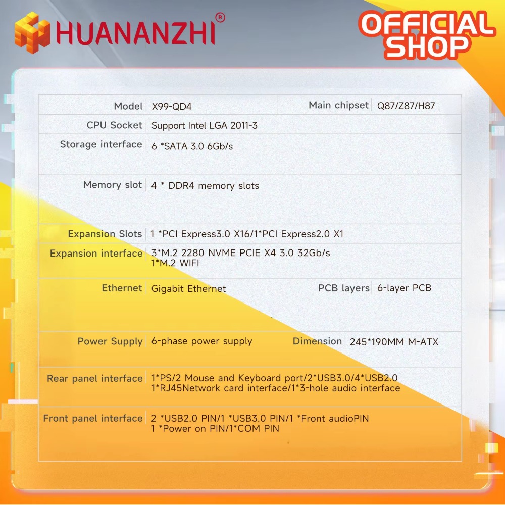 لوحة أم HUANANZHI X99 QD4 LGA  - مراجعة E5 2696 V3 وسعره